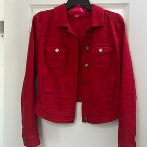 Red denim jacket Womens size Medium